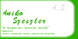 aniko szeszler business card